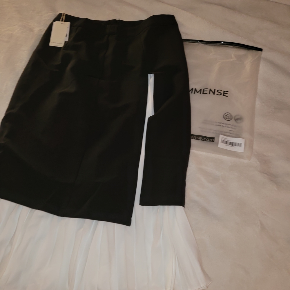 Commense Black and White Maxi Skirt